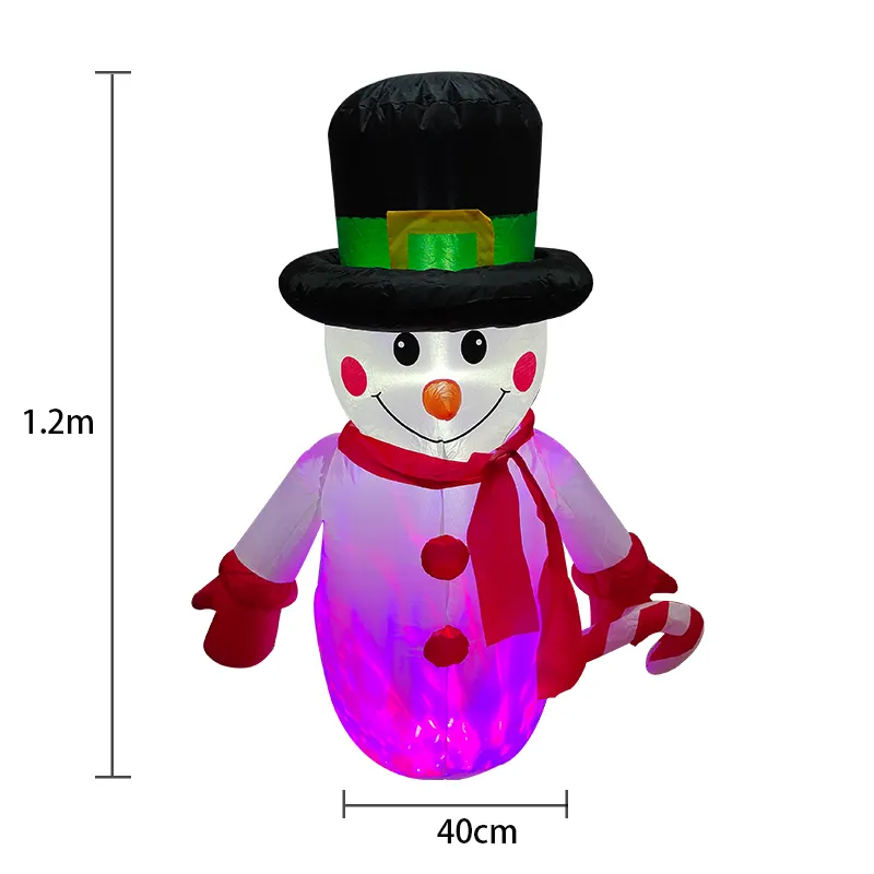 Hot Selling 1.2m Christmas Inflatable LED Christmas Santa Outdoor Inflatable Christmas Snowman