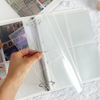 Pages de recharge transparentes en PP à 4 pochettes double face pour cartes à collectionner, feuilles intérieures pour classeur à anneaux, rangement pour photocartes à chargement par le haut