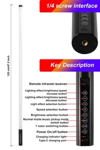 Lampu <span class=keywords><strong>Tube</strong></span> <span class=keywords><strong>Led</strong></span> dengan dudukan koper, lampu tabung piksel RGB 4 kaki untuk pencahayaan Video panggung, lampu DJ pesta pernikahan, sewa