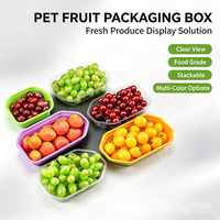Groothandel Wegwerp Groene PET Blister Fruitbak 0,3 mm Dik Aangepaste Logoprint Verpakking voor Landbouwproducten voor Vers Fruit