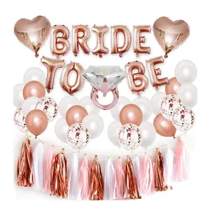 Decorazioni colorate in oro rosa all'ingrosso Bride To Be Balloon Set Kit di forniture per feste di addio al nubilato