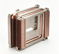 Dissipateur thermique passif OEM personnalisé en cuivre avec caloduc, refroidisseur de CPU de serveur sans ventilateur, ailettes en aluminium, pour serveur AI 1U 2U en rack, FPGA, GPU, usiné CNC