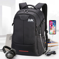 600D Polyester Étanche Mode Durable Hommes 15.6 Pouces Mackbook Pro Ordinateur Portable Sac Noir Étanche Sac À Dos Unisexe Oxford