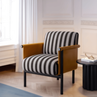 Fauteuil de détente moderne en teck doré, écologique, rembourré en mousse, avec doublure en coton, pour chambre, hôpital, maison, bureau, salle à manger, salon