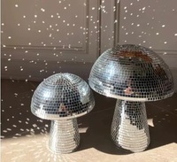 Nouvelle boule disco lumineuse en forme de champignon, grande, argentée, personnalisée, pour la décoration artistique de table à la maison et les fêtes