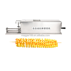 Máquina para hacer <span class=keywords><strong>patatas</strong></span> <span class=keywords><strong>fritas</strong></span> en espiral de 80 W, cortadora de <span class=keywords><strong>patatas</strong></span> en tornillo con función de estiramiento totalmente automática - Product Image 1