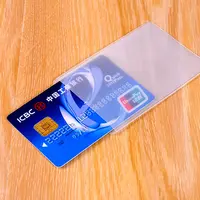 透明カードホルダーPVCクリアカードIDカバーケース保護クレジットカードプロテクター防水