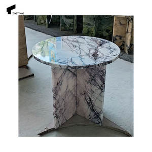 Tostone grecia naturale <span class=keywords><strong>lilla</strong></span> bianco puro marmo bianco tavolino moderno Hotel soggiorno arredamento interno pietra soggiorno <span class=keywords><strong>mobili</strong></span> - Product Image 5
