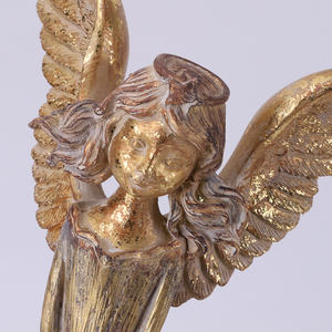 रेडीको विंटेज शैली राल एंजेल लॉइन गोल्ड विंग डिज़ाइन होम शेल्फ कार्यालय और प्रेरणादायक उपहार के लिए धार्मिक कला सजावट - Product Image 3