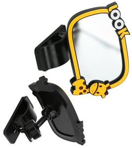 360 °   Miroir d'observation enfant réglable en forme de cerf avec pince pare-soleil, miroir bébé HD en verre pour siège arrière de voiture - Product Image 3
