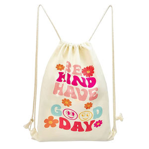 Tas Serut Kanvas Promosi Murah Tali Kuat Tas Serut Olahraga Dengan Logo Ransel Serut - Product Image 5