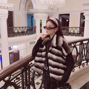 <span class=keywords><strong>Gilet</strong></span> <span class=keywords><strong>sans</strong></span> manches pour <span class=keywords><strong>femme</strong></span> en fourrure d'animal véritable, coupe-vent, décontracté, moelleux, fourrure finement texturée, veste extérieure - Product Image 1