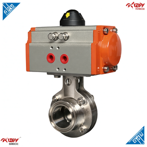 Vanne papillon sanitaire pneumatique à actionnement pneumatique en acier inoxydable de qualité alimentaire à haute température de 2 pouces - Product Image 2