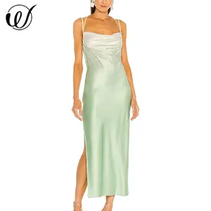 Летнее модное женское сексуальное платье на заказ с открытой спиной и высоким разрезом, постепенное изменение дизайна, женское прямое вечернее платье-макси для вечеринки