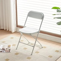 Chaise pliante en plastique blanc pour événements, avec cadre métallique thermolaqué, légère et pliable, vente en gros