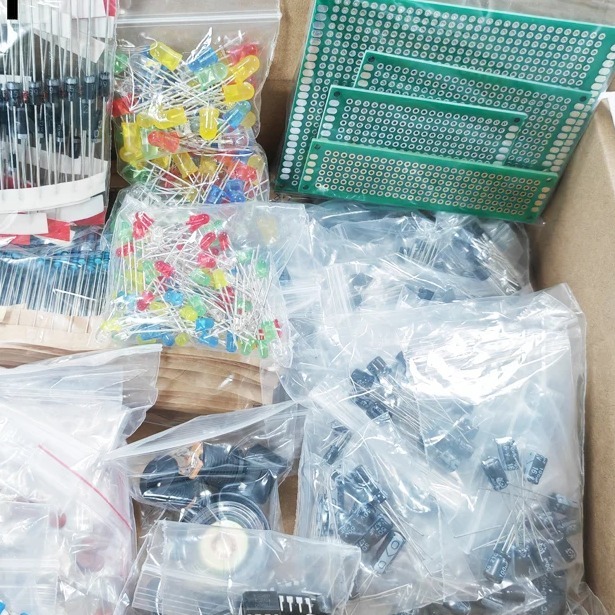 1900 Pcs  Electronic Component Kit Including Assortment + Capacitors + Resistors + LED + Transistors +  Jacks +  +opamp