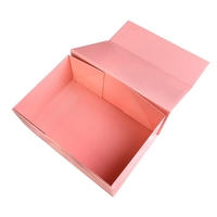 Caja de regalo de cumpleaños plegable personalizada elegante de gama alta con materiales reciclados forro de esponja de laminación mate y lazos de cinta