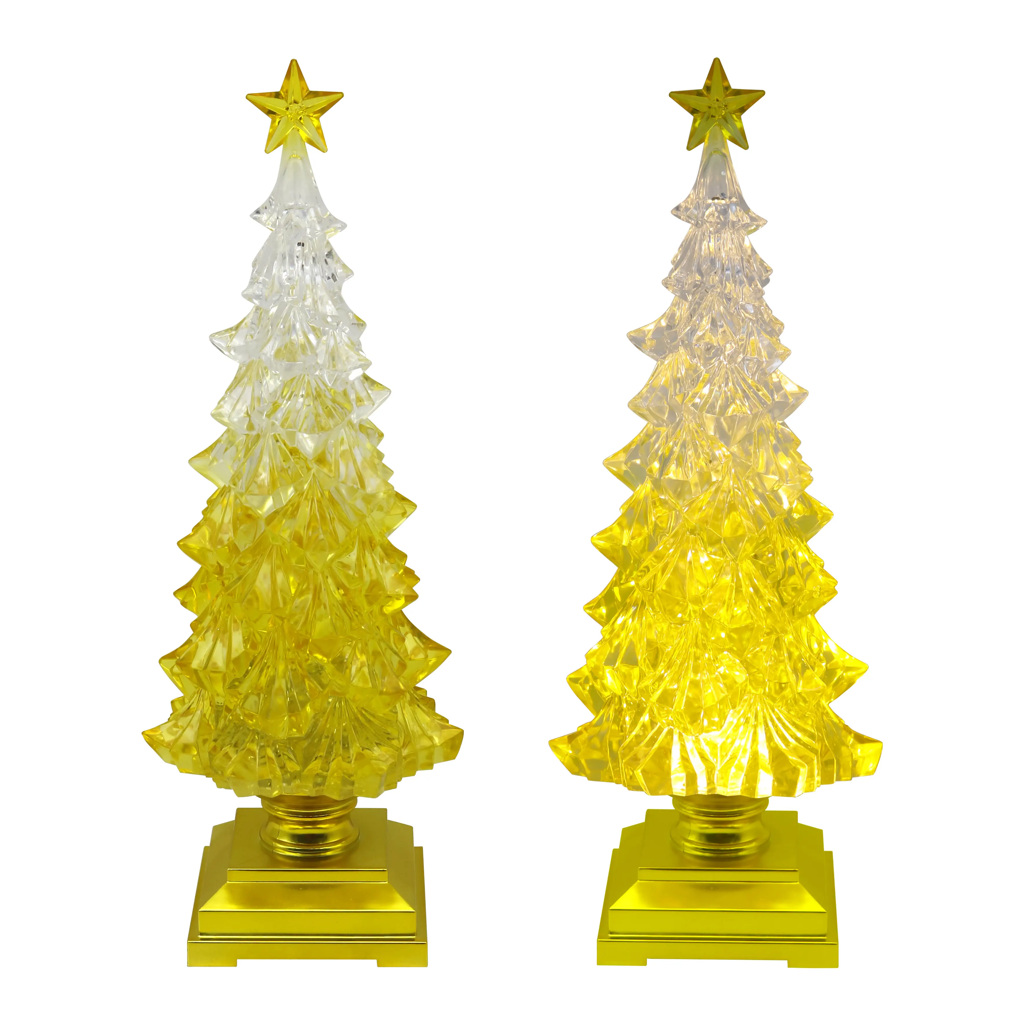 TIANHUA atacado Árvore De Natal Formas Tabletop Enfeites De Vidro Árvore De Natal Levou Luzes De Vidro Árvores De Natal Ornamentos De Vidro