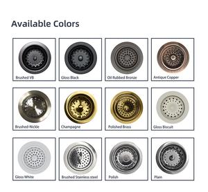 Assemblaggio Scarico Lavello Quadrato 4-1/2'' con Filtro a Cestello Superficie Oro Spazzolato Disponibile OEM - Product Image 4