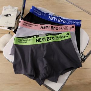 Men's Cotton <b>Boxer</b> Briefs Comfortable Breathable Mid-Rise Anti-Bacterial Letter Pattern Four-Corner Underwear - Product Image 4