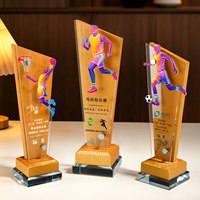Trophée de sport personnalisé en acrylique cristal, gravé au laser, durable, modèle créatif pour compétitions sportives (basketball, football)
