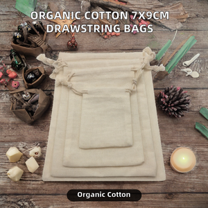 Small Jewelry Pouch Reasonable Organic Cotton Recyclable <b>Personalised</b> Screen Printed <b>Drawstring</b> <b>Bags</b> Candle Craft Packaging - Product Image 2