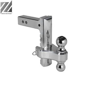 Verstellbare Pintle Hitch Trailer Teile Aluminium Ball Mounts Anhänger kupplung mit zwei Kugeln für Boots anhänger