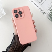 Coque de protection simple couleur macaron bon marché pour iPhone 15 Pro Max avec protection d'appareil photo intégrée