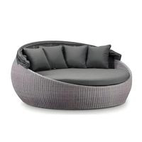 Chaise en rotin en forme de cocon KMJ, moderne, imperméable, résistante au soleil, pour piscine, hôtel, balcon, chaises longues