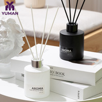Désodorisant d'ambiance artisanal sans alcool pour chambre d'hôtel, cylindrique noir et blanc, aux huiles essentielles, longue durée (30-60 jours)