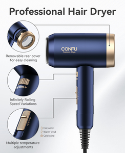 Ensemble <span class=keywords><strong>de</strong></span> sèche-cheveux Confu avec moteur à courant continu couvercle avant en céramique avec fonction ionique outil 3 outils <span class=keywords><strong>de</strong></span> coiffure sèche-cheveux puissant avec 1800W - Product Image 3