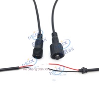 Connecteur mâle-femelle en cuivre PVC étanche DC personnalisé HSJX, cordon d'alimentation pour lampe LED extérieure, 1 m, 220 V, connexion par prise