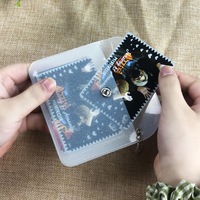 Hot daur ulang berkilau berkilau plastik tombol clutch bening transparan dompet koin dompet kartu daur ulang bening