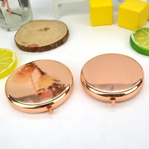 Compacte Spiegel Vergrotend Metaal Voor Handtas Dubbelzijdig 1x/2x Plastic Ronde Make-Up Make-Up Spiegel Cosmetische Spiegel