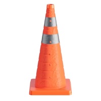 Cônes de signalisation routière pliables, cône de sécurité portable en PP et tissu Oxford, 23 pouces avec 2 bandes réfléchissantes pour avertissement d'urgence