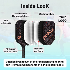 Paleta de Pickleball de Fibra de Carbono T800, Aprobada por la USAPA, Cara de Grafito, Paleta de Pickleball de Madera para Entretenimiento - Product Image 4