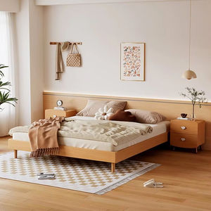 <span class=keywords><strong>Lit</strong></span> King Nordique en Bois Massif Tout Hêtre de 1.8 Mètres Grand <span class=keywords><strong>Lit</strong></span> Doux Durable pour Chambre Principale pour Petits Appartements Design Européen - Product Image 5