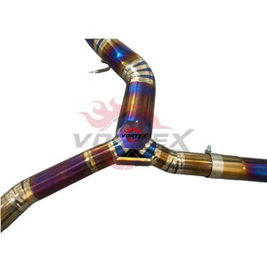 ท่อไอเสีย Vortex Titanium สำหรับ Mercedes Benz AMG GT50 E53 3.0T Valvetronic Catback สีฟ้าเบิร์นท์ เสียงดุดัน - Product Image 5