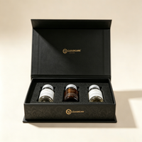 Boîte rigide magnétique à rabat GoTop pour compléments alimentaires avec insert en mousse EVA personnalisé, emballage premium pour vitamines