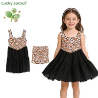 Robe de sport pour fille, nouvelle collection, sans manches, imprimée, en maille, avec short intégré, pour yoga et activités sportives