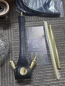 Auf Lager: Klassische 24K Gold Holz-Shisha, Luxuriöse Trendige Tragbare Shisha, Bunte Holz-Wasserpfeife zum Tabakrauchen - Product Image 6