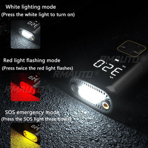 Compresseur d'air électrique portable avec pompe à air multifonction LED pour vélo, automobile, voiture, gonfleur Type-C 12V, maison intelligente - Product Image 6