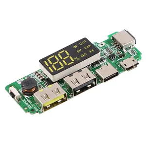 Led kép USB 5V 2.4A Micro/Type-C USB điện thoại di động ngân hàng Lithium Battery Charger board mạch bảo vệ 18650 sạc mô-đun