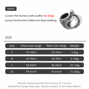 Hondenharnas van leder op maat, luxe gepersonaliseerd logo, waterdicht, klein/groot, hondenhalsband vest - Product Image 3