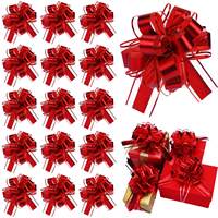 Noël luxe 100% PP couleur unie tirer fleurs Organza Satin ruban arcs pour la fête de mariage emballage cadeau décoration
