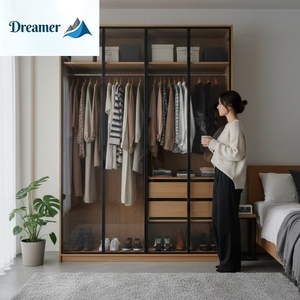 Armoire Moderne avec Tiroirs, Cintres et Serrures - Personnalisable pour Appartement et Bureau à Domicile - Meuble <span class=keywords><strong>de</strong></span> Rangement pour Chambre - Product Image 4