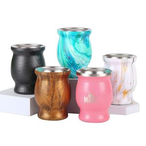 China Supplier Cheap Wooden 8oz <strong>Argentina</strong> Stainless Steel <strong>Yerba</strong> Mate Set with Straw - Product Image 1