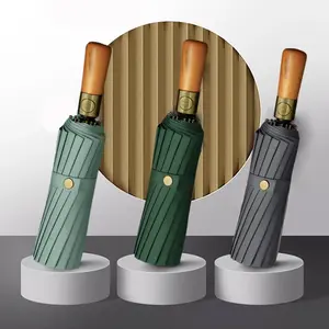 저렴한 자동 햇볕이 잘 드는 비바람에 강한 자외선 차단 로고이있는 접는 우산