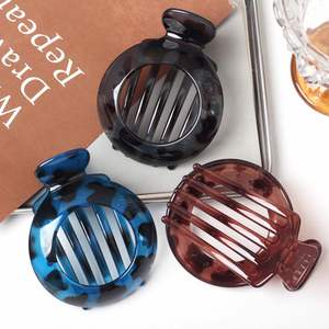 Nueva PC Venta caliente Pasadores redondos Clip de pico de pato Agarre fuerte Cabeza trasera Updo Clip simple Hollow Hairware - Product Image 2