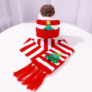 Хит продаж, Рождественский подарочный набор, вязаная шапка для фестиваля, детский теплый шарф, модные аксессуары для вечеринки, Теплый головной убор